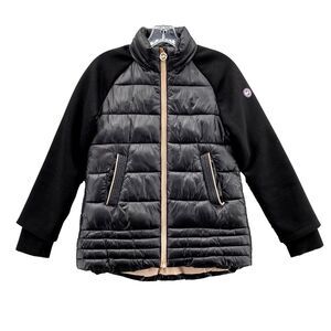 Michael Kors Puffer Jacket Womens Small Quilt Shine Sweater Sleeves Outdoor Chic